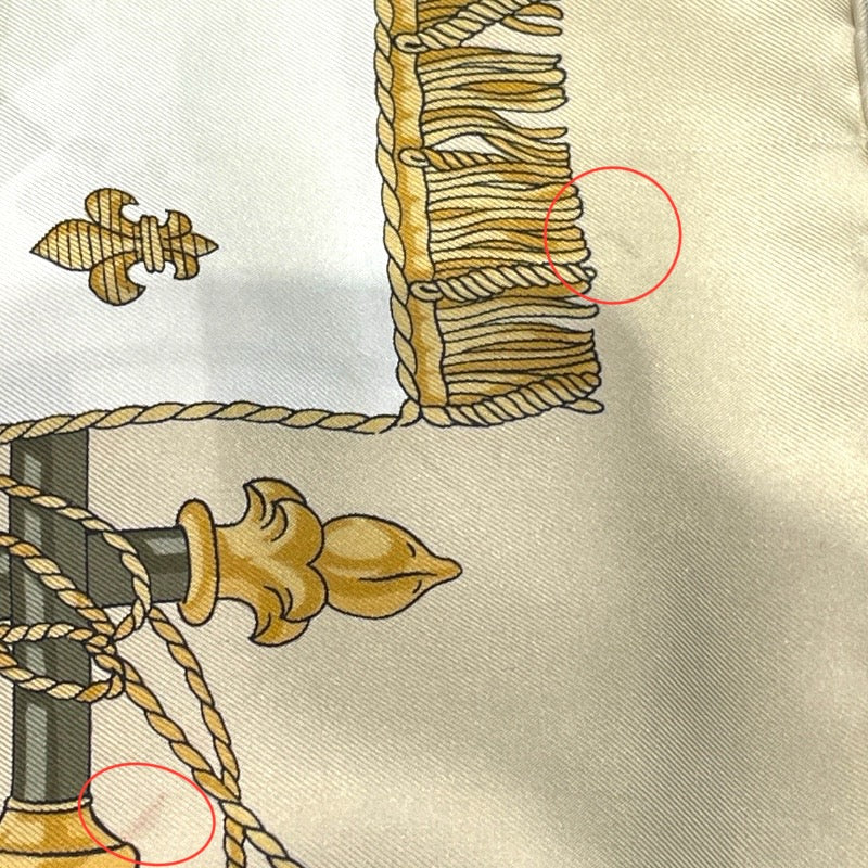 エルメス HERMES カレ90 VUE DU CARO SSE DE ベージュ シルク100
