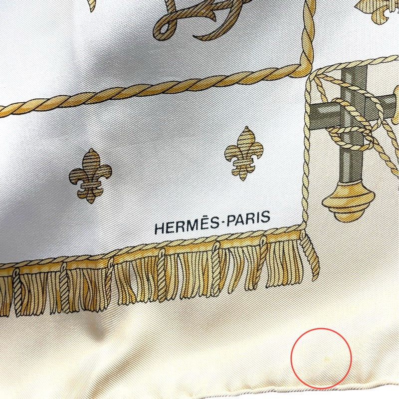 エルメス HERMES カレ90 VUE DU CARO SSE DE ベージュ シルク100