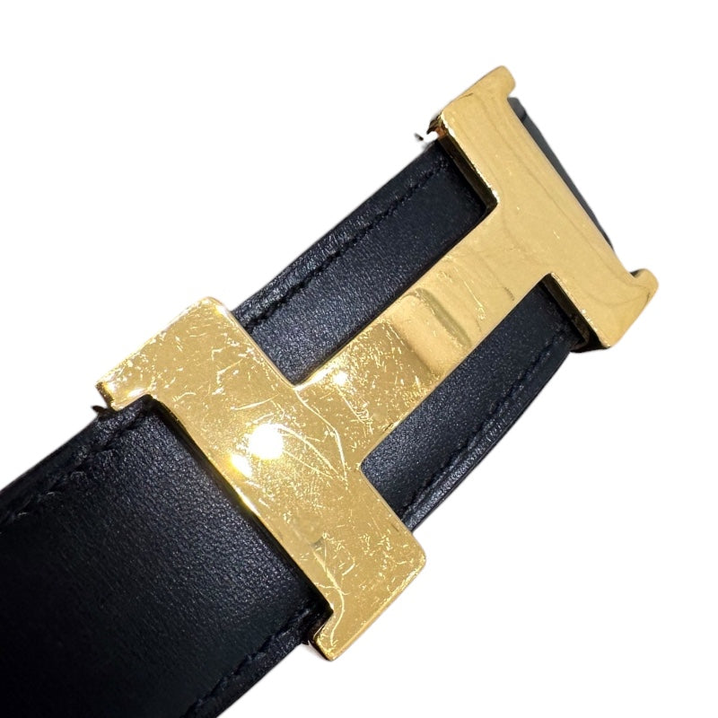 エルメス HERMES コンスタンス B□刻印 ブラック/ゴールド ボックスカーフ・クシュベル レディース ベルト
