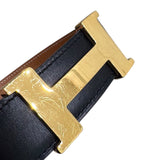エルメス HERMES コンスタンス B□刻印 ブラック/ゴールド ボックスカーフ・クシュベル レディース ベルト