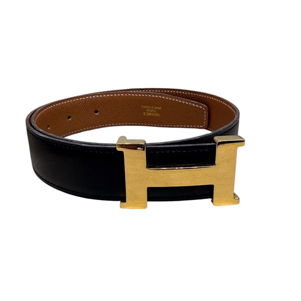 エルメス HERMES コンスタンス B□刻印 ブラック/ゴールド ボックスカーフ・クシュベル レディース ベルト