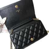 シャネル CHANEL ボーイシャネル チェーンウォレット ブラック ゴールド金具 キャビアスキン レディース ショルダーバッグ