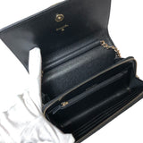 シャネル CHANEL ボーイシャネル チェーンウォレット ブラック ゴールド金具 キャビアスキン レディース ショルダーバッグ