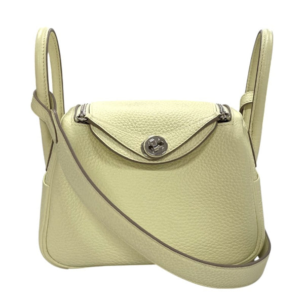 エルメス HERMES リンディミニ ヴェルソ W刻 ジョーヌシトルン×ナタ シルバー金具 トリヨン レディース ショルダーバッグ