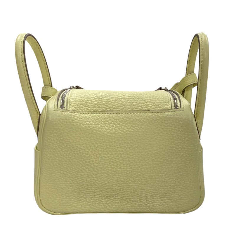 エルメス HERMES リンディミニ ヴェルソ W刻 ジョーヌシトルン×ナタ シルバー金具 トリヨン レディース ショルダーバッグ