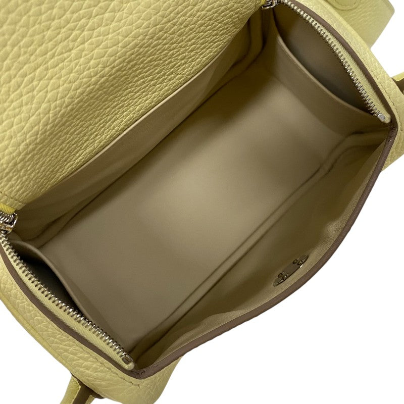 エルメス HERMES リンディミニ ヴェルソ W刻 ジョーヌシトルン×ナタ シルバー金具 トリヨン レディース ショルダーバッグ