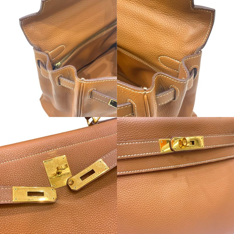 エルメス HERMES ケリー28 内縫い □G刻印 ゴールド ゴールド金具 トゴ レディース ハンドバッグ