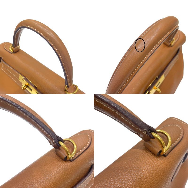 エルメス HERMES ケリー28 内縫い □G刻印 ゴールド ゴールド金具 トゴ レディース ハンドバッグ