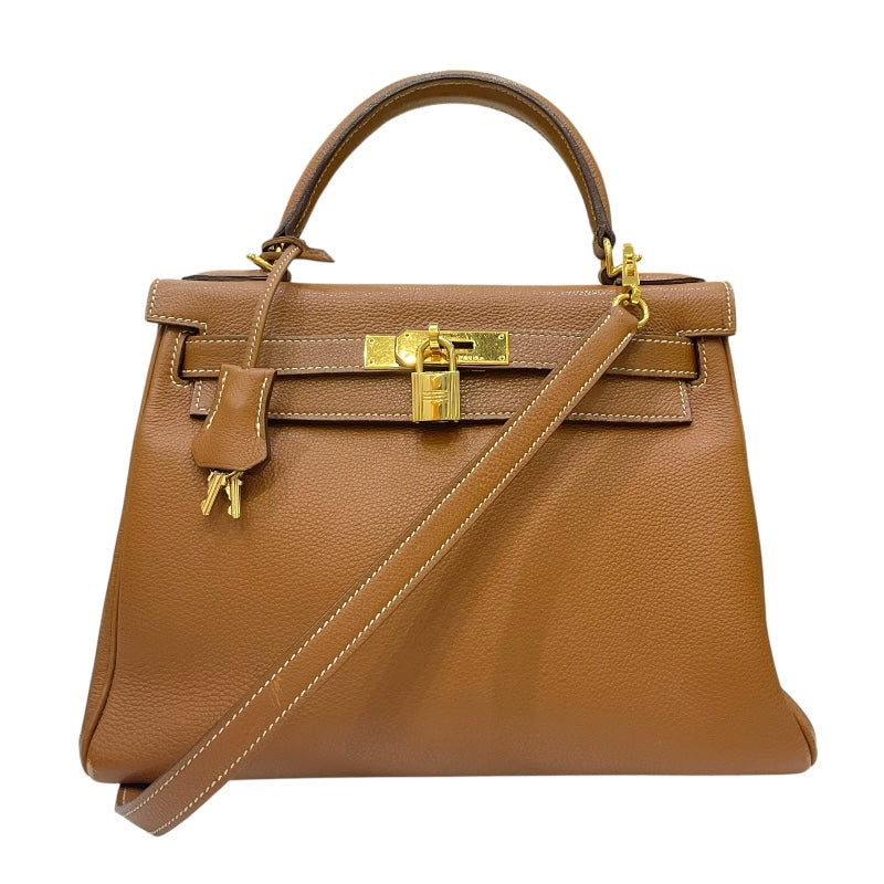 エルメス HERMES ケリー28 内縫い □G刻印 ゴールド ゴールド金具 トゴ レディース ハンドバッグ