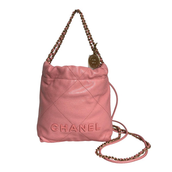 新品希少シャネルナイロンウエストバッグボディバッグchanelピンクオレンジ シャネル CHANEL CHANEL22 ミニバッグ AS3980 コーラルピンク