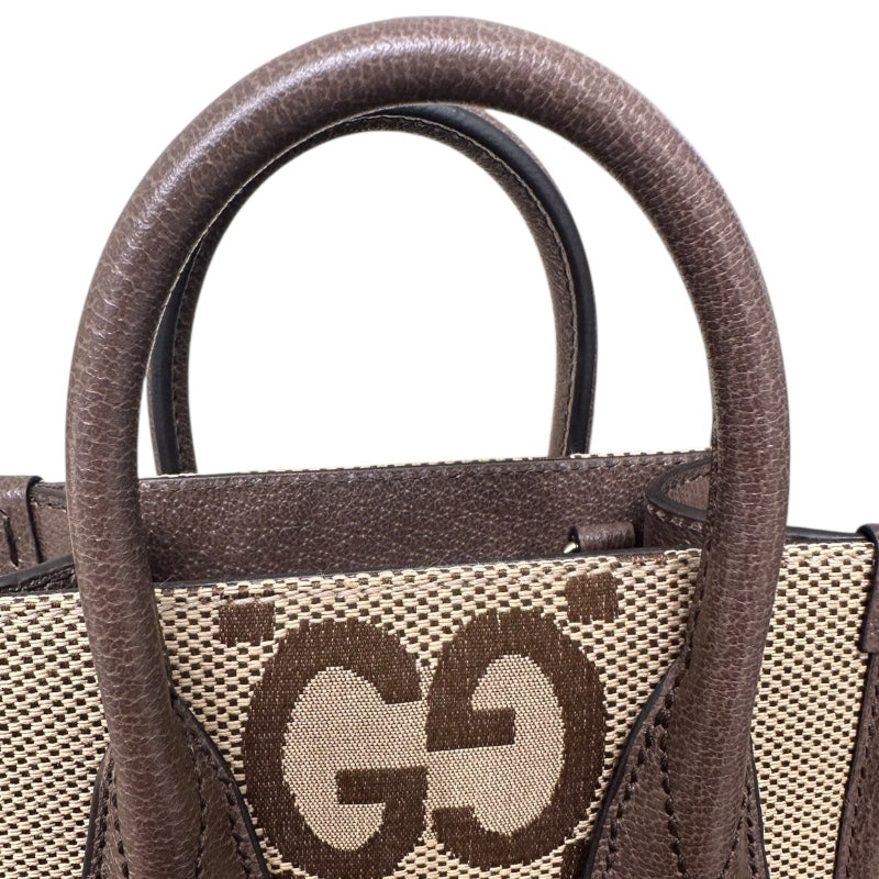 グッチ GUCCI ジャンボGG　ミニトートバッグ ブラウン ジャンボGGキャンバス レディース ショルダーバッグ