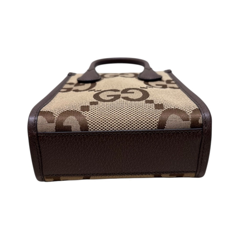 グッチ GUCCI ジャンボGG　ミニトートバッグ ブラウン ジャンボGGキャンバス レディース ショルダーバッグ
