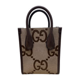 グッチ GUCCI ジャンボGG　ミニトートバッグ ブラウン ジャンボGGキャンバス レディース ショルダーバッグ