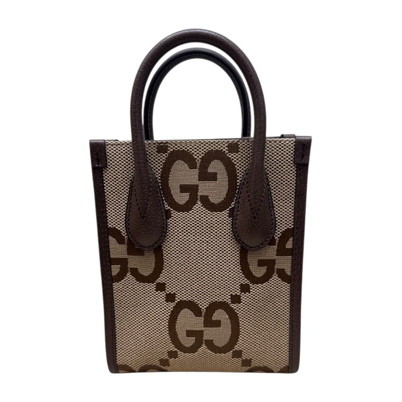 グッチ GUCCI ジャンボGG　ミニトートバッグ ブラウン ジャンボGGキャンバス レディース ショルダーバッグ