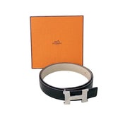 エルメス HERMES コンスタンスベルト　68㎝ ▢E刻 ブラック/SV金具 ボックスカーフ レディース ベルト