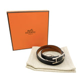 エルメス HERMES ビーアピドゥブルトゥール　ブレスレットXS ブラック/ブラウン　シルバー金具 スイフト アクセサリー