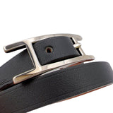 エルメス HERMES ビーアピドゥブルトゥール　ブレスレットXS ブラック/ブラウン　シルバー金具 スイフト アクセサリー