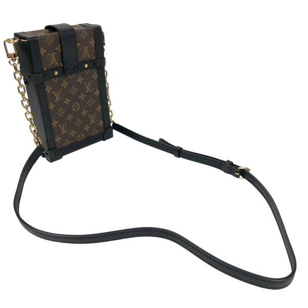 ルイ・ヴィトン LOUIS VUITTON トランク ヴェルティカル チェーン ショルダー M63913 モノグラムエベヌ/ブラック ゴールド金具 モノグラム・マカサー レディース ショルダーバッグ
