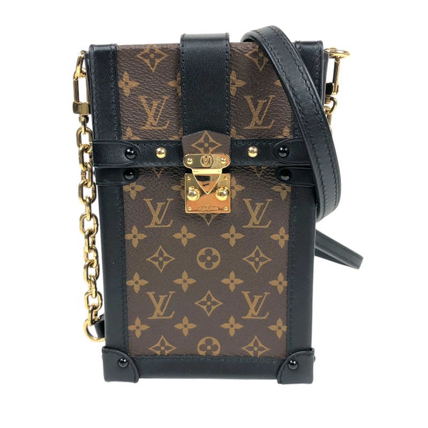 ルイ・ヴィトン LOUIS VUITTON トランク ヴェルティカル チェーン ショルダー M63913 モノグラムエベヌ/ブラック ゴールド金具 モノグラム・マカサー レディース ショルダーバッグ