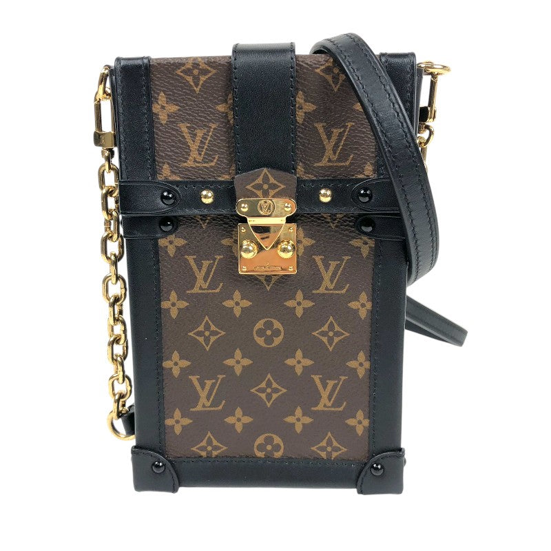 ルイ・ヴィトン LOUIS VUITTON トランク ヴェルティカル チェーン ショルダー M63913 モノグラムエベヌ/ブラック ゴールド金具 モノグラム・マカサー レディース ショルダーバッグ