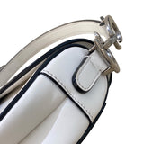 クリスチャン・ディオール Christian Dior サドルバッグ M0456 ホワイト/SV金具 スムースカーフ レディース ハンドバッグ