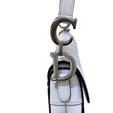 クリスチャン・ディオール Christian Dior サドルバッグ M0456 ホワイト/SV金具 スムースカーフ レディース ハンドバッグ