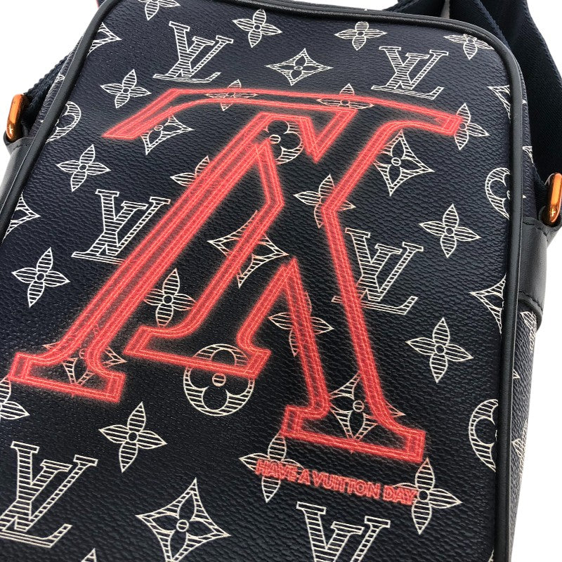 ルイ・ヴィトン LOUIS VUITTON ダヌーブPM アップサイドダウン ショルダーバッグ M43678 ブラック オレンジ モノグラムエクリプス メンズ ショルダーバッグ