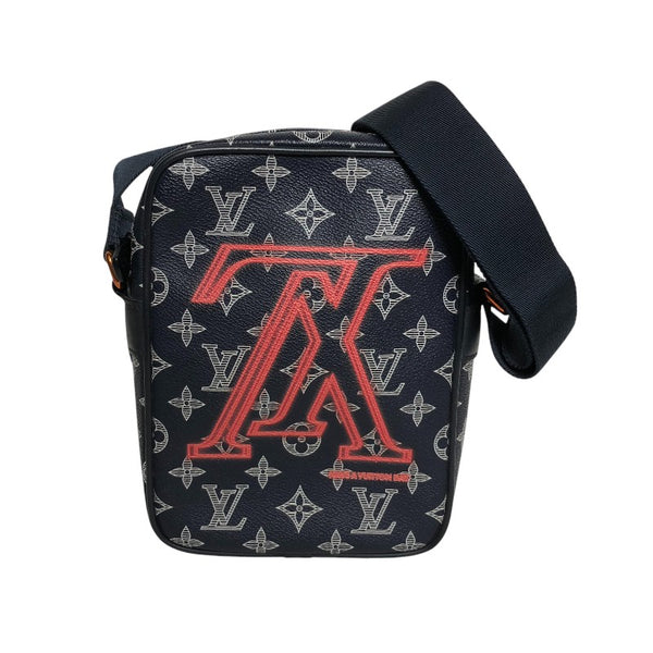 ルイ・ヴィトン LOUIS VUITTON ダヌーブPM アップサイドダウン ショルダーバッグ M43678 ブラック オレンジ モノグラムエクリプス メンズ ショルダーバッグ