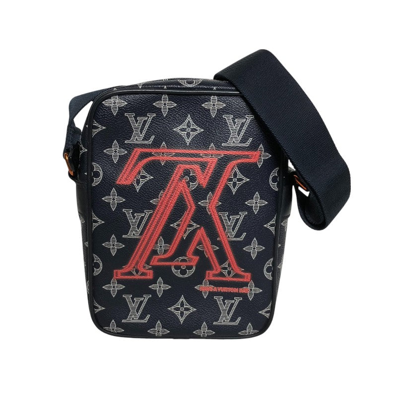 ルイ・ヴィトン LOUIS VUITTON ダヌーブPM アップサイドダウン ショルダーバッグ M43678 ブラック オレンジ モノグラムエクリプス メンズ ショルダーバッグ