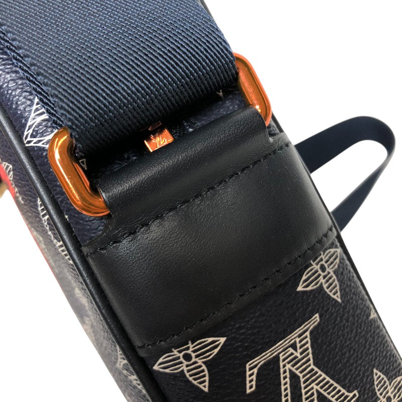 ルイ・ヴィトン LOUIS VUITTON ダヌーブPM アップサイドダウン ショルダーバッグ M43678 ブラック オレンジ モノグラムエクリプス メンズ ショルダーバッグ