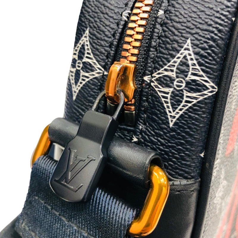 ルイ・ヴィトン LOUIS VUITTON ダヌーブPM アップサイドダウン ショルダーバッグ M43678 ブラック オレンジ モノグラムエクリプス メンズ ショルダーバッグ