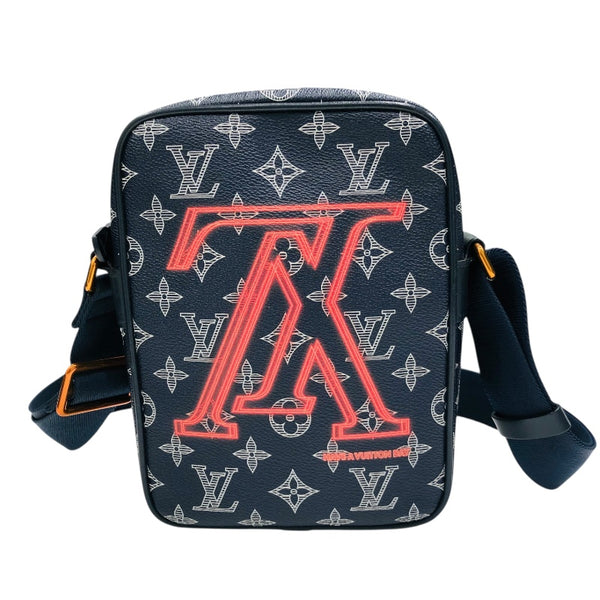 ルイ・ヴィトン LOUIS VUITTON ダヌーブPM アップサイドダウン ショルダーバッグ M43678 ブラック オレンジ モノグラムエクリプス メンズ ショルダーバッグ