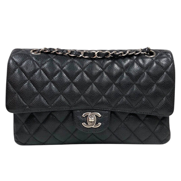 シャネル CHANEL マトラッセ25 A01112 12番台 ブラック　シルバー金具 キャビアスキン レディース ショルダーバッグ