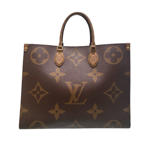ルイ・ヴィトン LOUIS VUITTON オンザゴーGM M45320 ブラウン モノグラム ジャイアント・リバース レディース トートバッグ