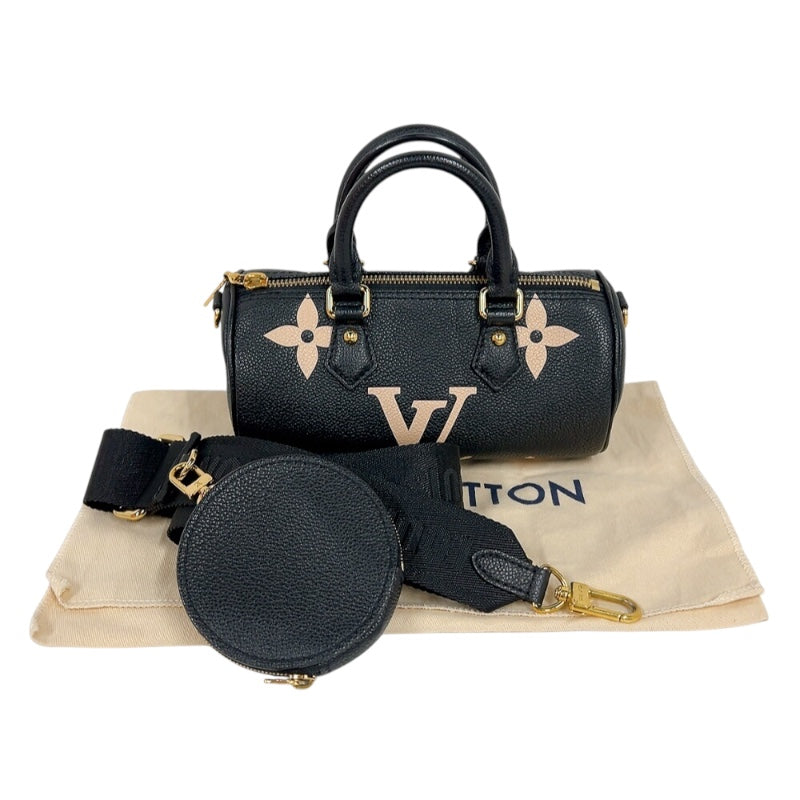 ルイ・ヴィトン LOUIS VUITTON パピヨンBB M45980 ブラック/アイボリー　ゴールド金具 バイカラーモノグラム・アンプラント レディース ハンドバッグ