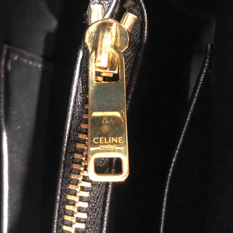 セリーヌ CELINE ティーン二ノバック 118113 ブラック・ゴールド金具 カーフ スムースサテンドカーフ レディース ハンドバッグ