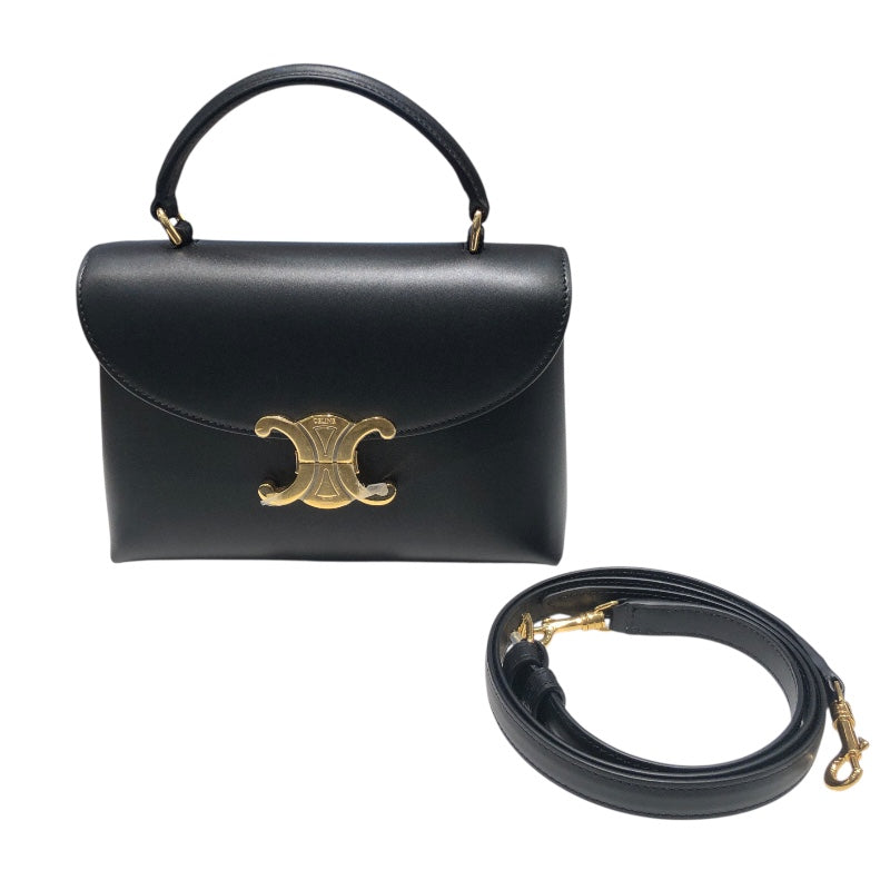 セリーヌ CELINE ティーン二ノバック 118113 ブラック・ゴールド金具 カーフ スムースサテンドカーフ レディース ハンドバッグ