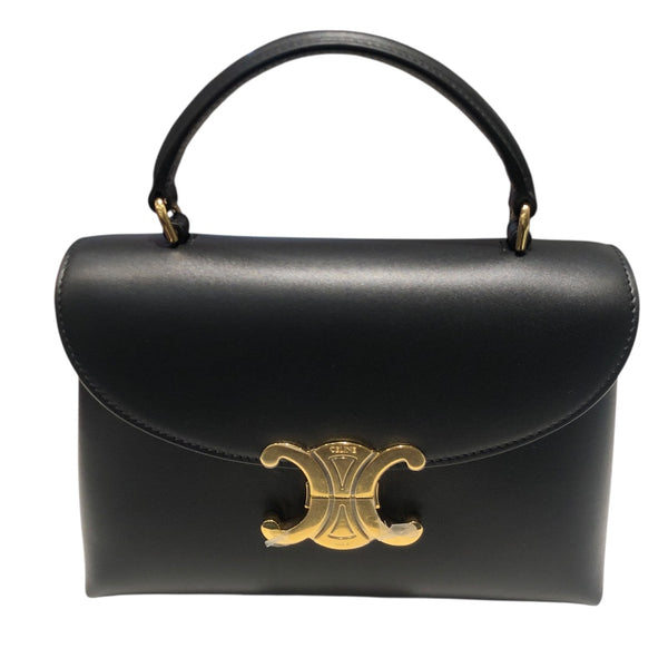 セリーヌ CELINE ティーン二ノバック 118113 ブラック・ゴールド金具 カーフ スムースサテンドカーフ レディース ハンドバッグ