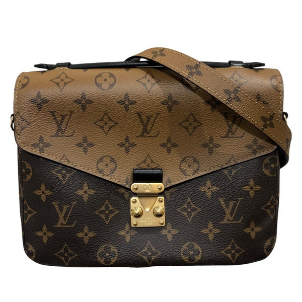 ルイ・ヴィトン LOUIS VUITTON ポシェット・メティスMM M44876 ブラウン　ゴールド金具 PVC レディース ショルダーバッグ