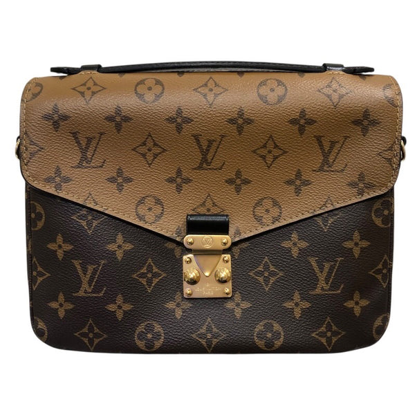 ルイ・ヴィトン LOUIS VUITTON ポシェット・メティスMM M44876 ブラウン　ゴールド金具 PVC レディース ショルダーバッグ