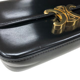 セリーヌ CELINE クロード トリオンフ ショルダーバッグ 194143 ブラック ゴールド金具 シャイニーカーフ レディース ショルダーバッグ