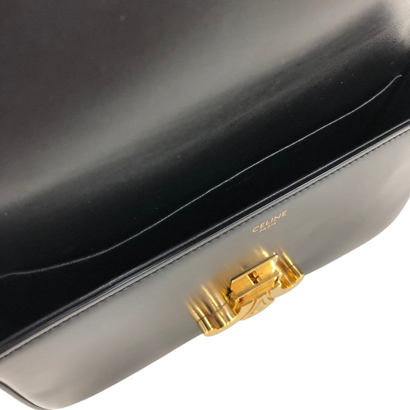 セリーヌ CELINE クロード トリオンフ ショルダーバッグ 194143 ブラック ゴールド金具 シャイニーカーフ レディース ショルダーバッグ