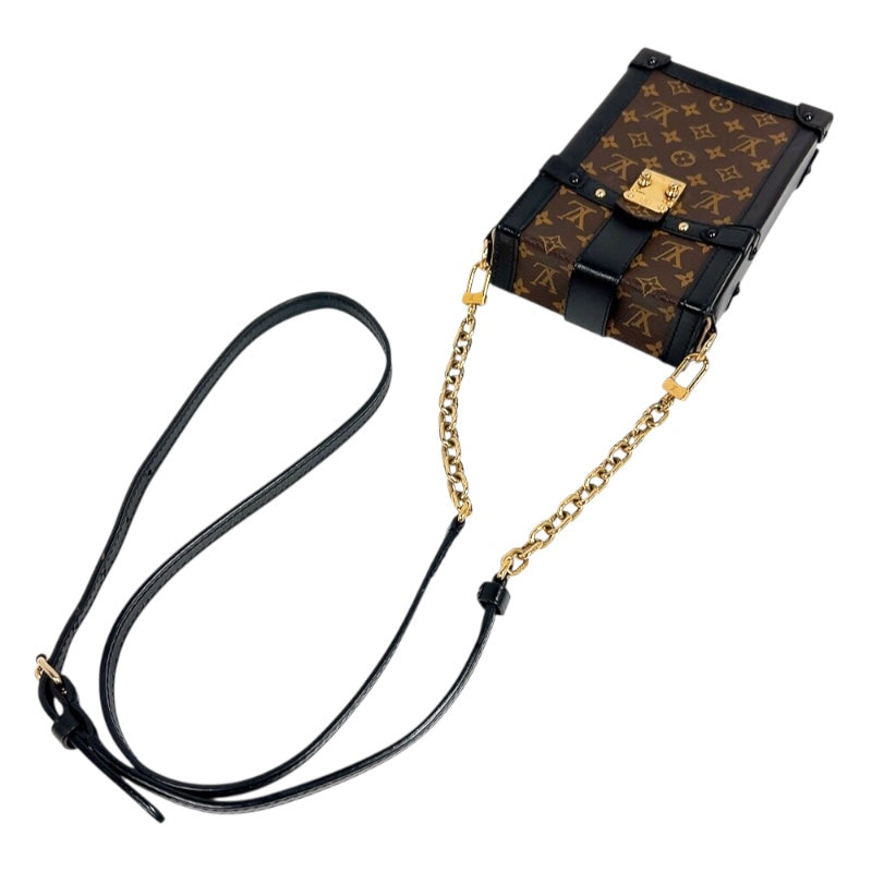 ルイ・ヴィトン LOUIS VUITTON ポシェット トランク ヴェルティカル  M63913 ブラウン/ブラック　ゴールド金具 モノグラム ユニセックス ショルダーバッグ
