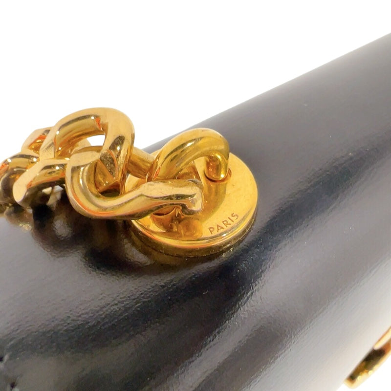 セリーヌ CELINE チェーンショルダーバッグ クロード 115203 ブラック　ゴールド金具 シャイニーカーフ レディース ショルダーバッグ