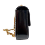 セリーヌ CELINE チェーンショルダーバッグ クロード 115203 ブラック　ゴールド金具 シャイニーカーフ レディース ショルダーバッグ
