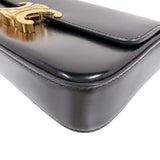 セリーヌ CELINE チェーンショルダーバッグ クロード 115203 ブラック　ゴールド金具 シャイニーカーフ レディース ショルダーバッグ