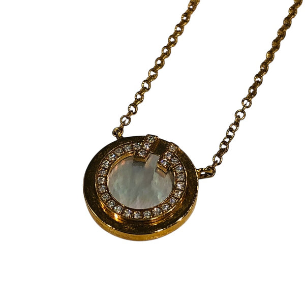 ティファニー TIFFANY＆CO T TWO サークルネックレス イエローゴールド Au750 ジュエリー