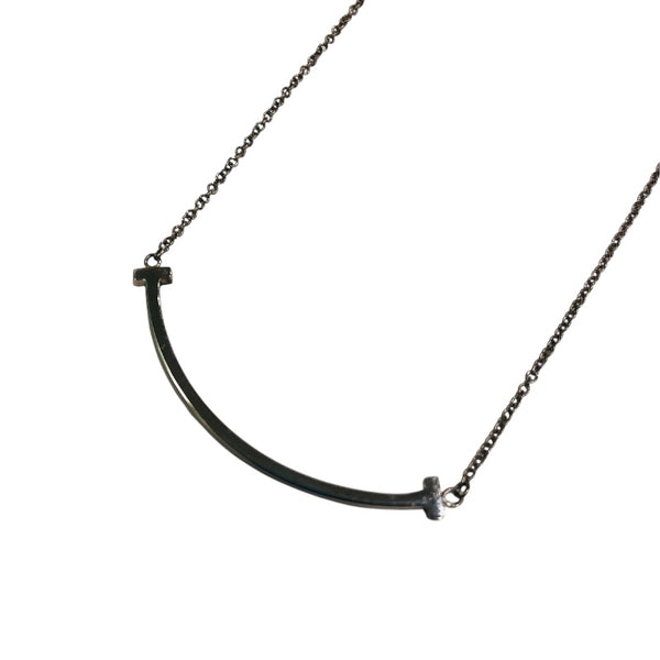 TIFFANY&Co. ティファニー AU750 Tスマイル ネックレス ティファニー TIFFANY＆CO Tスマイルネックレススモール ホワイト