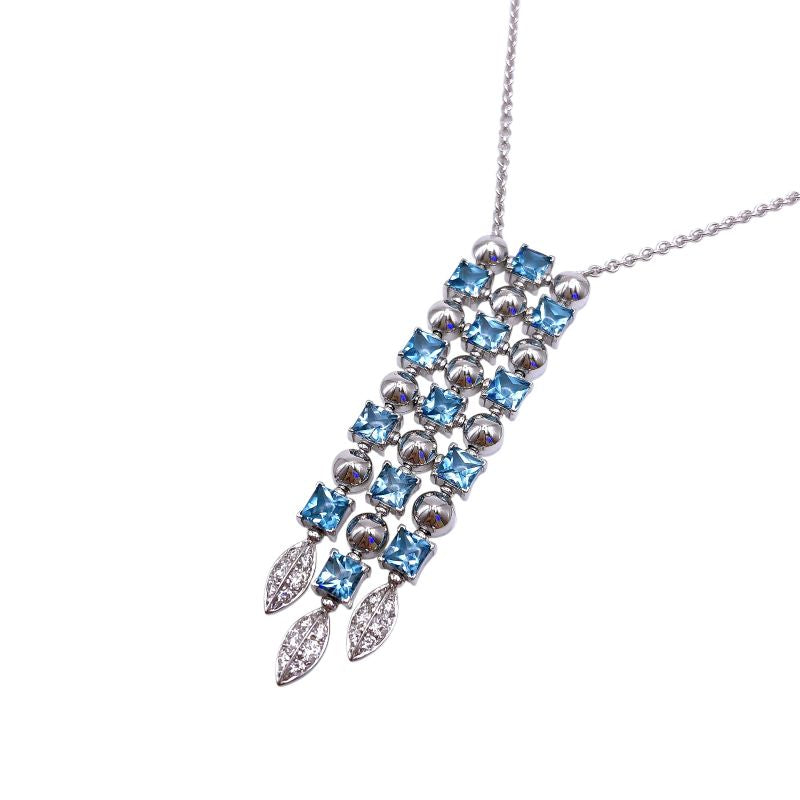 ブルガリ BVLGARI ルチアネックレス K18ホワイトゴールド ブルートパーズ/ダイヤモンド ジュエリー