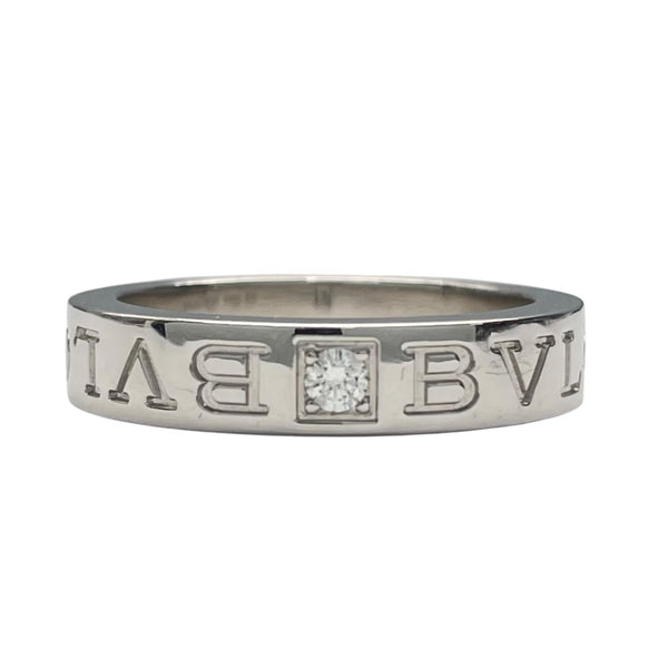 ブルガリ BVLGARI ダブルロゴリング K18WG ジュエリー